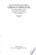 1936-1940, vol. I. El español en Santo Domingo. La cultura y las letras coloniales en Santo Domingo