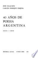 40 años de poesía argentina, 1920/1960: 1930-1950