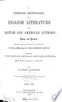 A Critical Dictionary of English Literature and British and American Authors