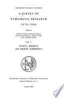 A Survey of Numismatic Research, 1978-1984: Ancient, medieval and modern numismatics