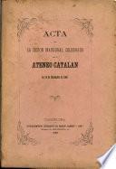 Acta de la Sesión Inaugural celebrada por el Ateneo Catalan en 1er de Diciembre de 1865