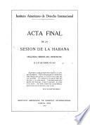 Acta final de la sesión de la Habana