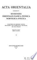 Acta Orientalia