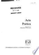 Acta poetica