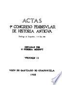Actas, 1er Congreso Peninsular de Historia Antigua, Santiago de Compostela, 1-5 julio 1986