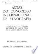 Actas: Crónica do congresso e 1.a secção