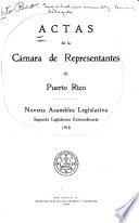 Actas de la Cámara de Representates de Puerto Rico ...