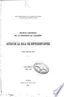 Actas de la Sala de Representantes (desde 1823 hasta 1852).