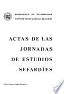 Actas de las Jornadas de Estudios Sefardíes