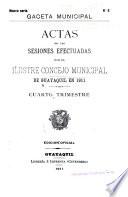 Actas de las sesiones effectuadas por el ilustre Concejo municipal de Guayaquil ...