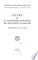 Actas del Congreso Español de Estudios Clásicos
