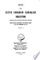 Actas del ... Congreso Geológico Argentino