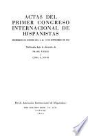 Actas del Congreso Internacional de Hispanistas