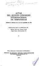 Actas del Congreso Internacional de Hispanistas