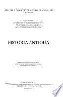 Actas del II Congreso de Historia de Andalucía, Córdoba, 1991: Historia antigua