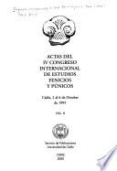 Actas del IV Congreso Internacional de Estudios Fenicios y Púnicos