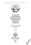 Actas del IV Congreso Internacional de Estudios Fenicios y Púnicos