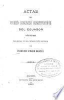 Actas del primer Congreso Constituyente del Ecuador (año de 1830)