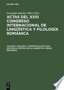 Actas del XXIII Congreso Internacional de Linguística y Filología Románica