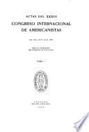 Actas del XXXIII Congreso Internacional de Americanistas