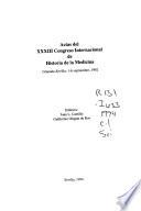 Actas del XXXIII Congreso Internacional de Historia de la Medicina