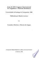 Actas do 19. Congreso internacional de linguistica e filoloxia romanicas