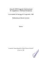 Actas do XIX Congreso Internacional de Lingüística e Filoloxía Románicas, Universidade de Santiago de Compostela, 1989: Lingüística teórica e lingüística sincrónica