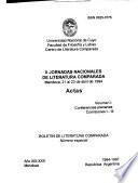 Actas, II Jornadas Nacionales de Literatura Comparada, Mendoza, 21 al 23 de abril de 1994: Conferencias plenarias, Comisiones I-III