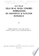 Actele celui de-al XII-lea congres internaţional de lingvistică şi filologie romanică