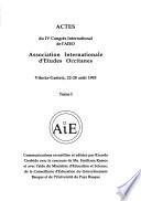 Actes du IV Congrès international de l'AIEO, Association internationale d'études occitanes