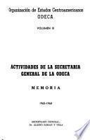 Actividades de la Secretaría General: Memoria