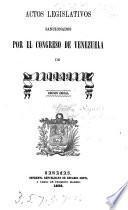 Actos legislativos sancionados por el Congreso de Venezuela de 1853