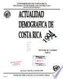 Actualidad demográfica de Costa Rica, 1994