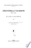 Adolfo Bonilla y San Martin (1875-1926) su vida y sus obras