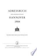 Adreßbuch der Landeshauptstadt Hannover