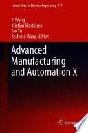 Libro Advanced Manufacturing and Automation X