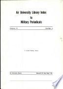 Air University Library Index to Military Periodicals