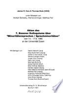 Akten des 7. Essener Kolloquiums über Minoritätensprachen/Sprachminoritäten