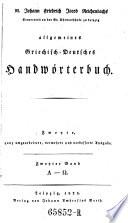 Allgemeines Griechisch-deutsches Handwörterbuch