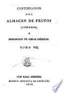 Almacen De Frutos Literarios O Semanario De Obras Ineditas