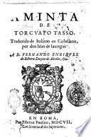 Aminta de Torcuato Tasso. Traduzido de Italiano en Castellano, por don Iuan de Iauregui