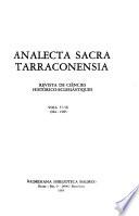 Analecta sacra Tarraconensia