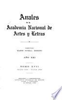 Anales de la Academia Nacional de Artes y Letras