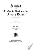 Anales de la Academia Nacional de Artes y Letras