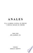 Anales de la Academia Nacional de Derecho y Ciencias Sociales de Córdoba