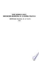 Anales de la Asociación Argentina de Economía Politíca