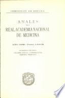 Anales de la Real Academia Nacional de Medicina - 1962 - Tomo LXXIX - Cuaderno 1