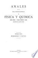 Anales de la ... Sociedad Española de Física y Química