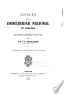 Anales de la Universidad Nacional de Córdoba: 1767-1778