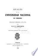 Anales de la Universidad Nacional de Córdoba: 1778-1795